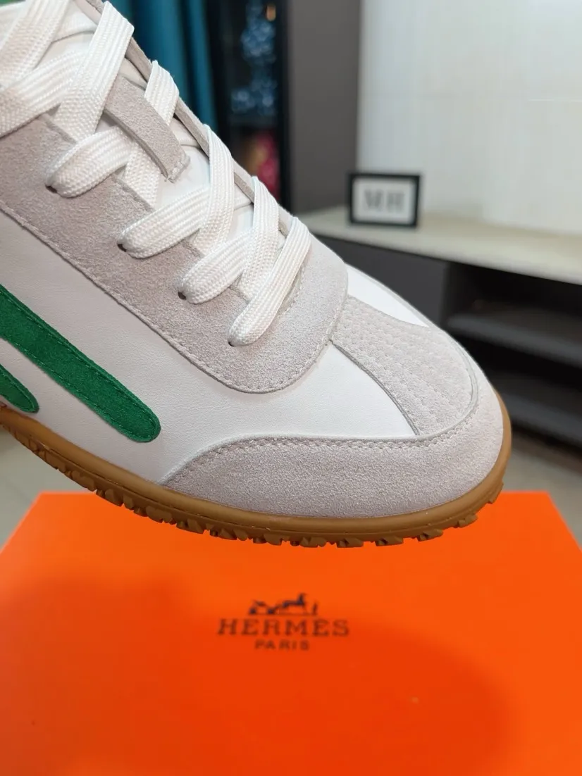 Men's shoes 💰480🌸🌸[HERMES] Hermès sneakers, the upper is made of calfskin and suede, imported materials, full of texture, the lightweight sole is decorated with contrasting patterns, creating a versatile fashion style. Size: 38-44, 45 customized
